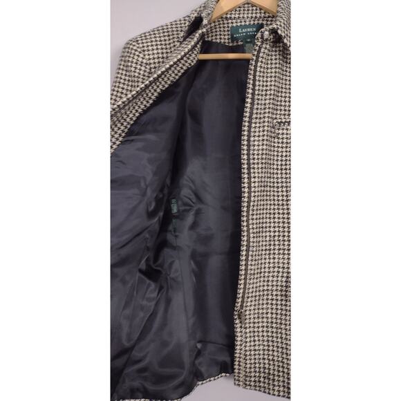 Lauren Ralph Lauren silk & wool herringbone zip up blazer jacket Sz 12 - Picture 15 of 16